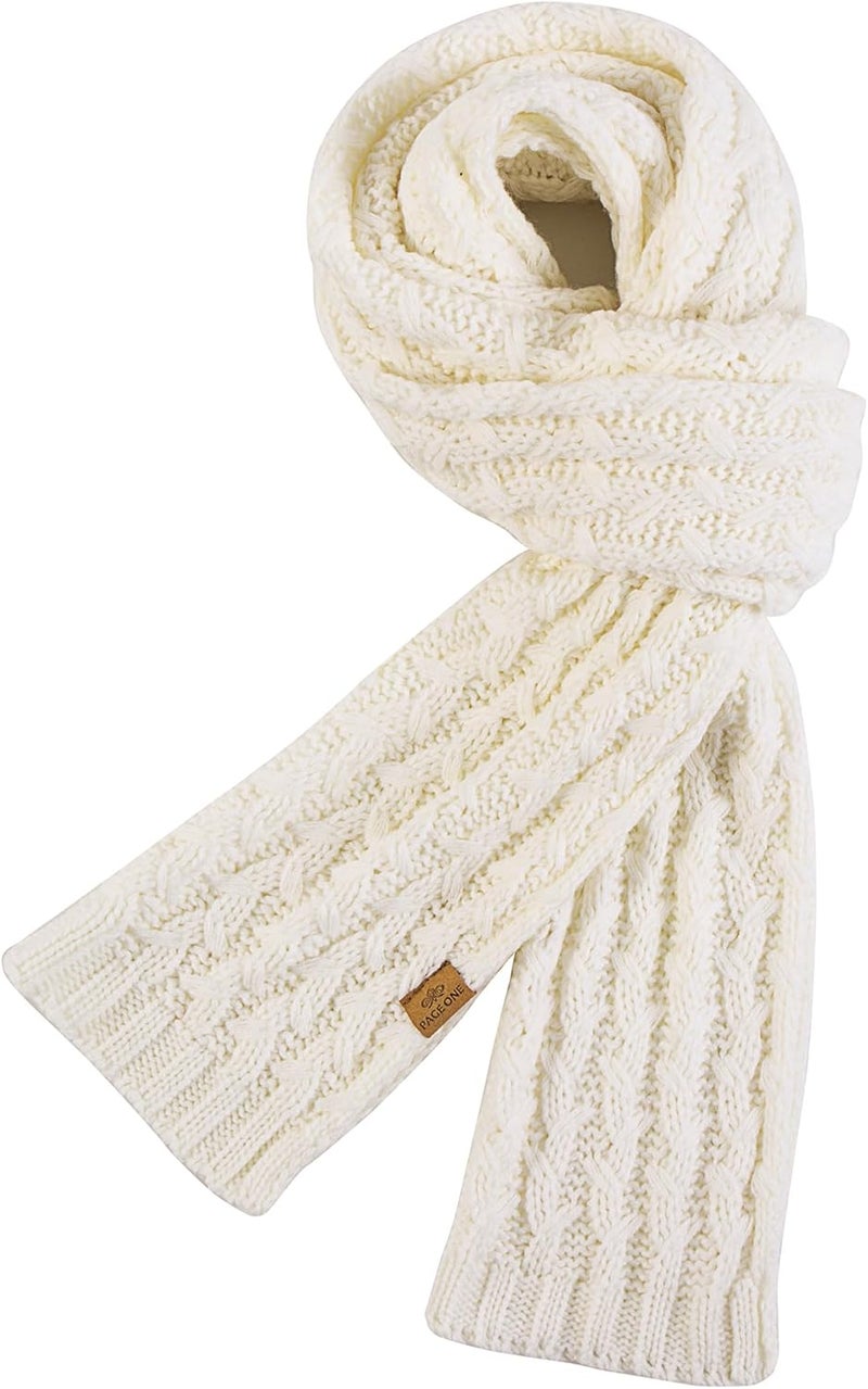 PAGE ONE Women's Ribbed Knit Scarf Winter Warm Long Big Wrap Cashmere Wool Thick Large Chunky Scarf for Women - Image 1